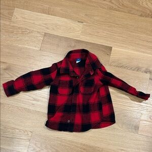 Old Navy Kids Red and Black Plaid Shirt